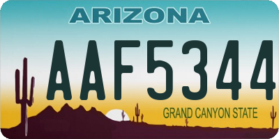 AZ license plate AAF5344