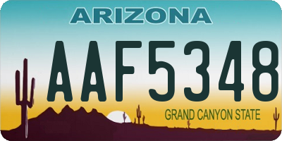 AZ license plate AAF5348