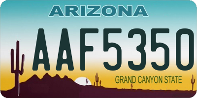 AZ license plate AAF5350