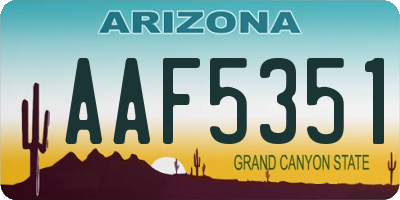 AZ license plate AAF5351
