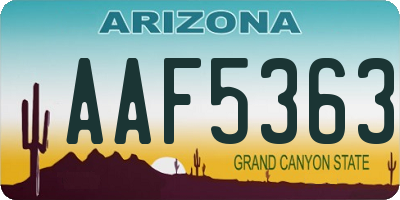 AZ license plate AAF5363
