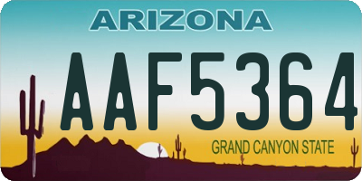 AZ license plate AAF5364