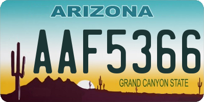 AZ license plate AAF5366