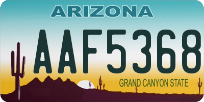 AZ license plate AAF5368