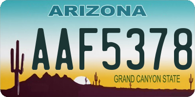AZ license plate AAF5378