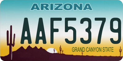 AZ license plate AAF5379