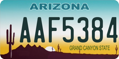 AZ license plate AAF5384