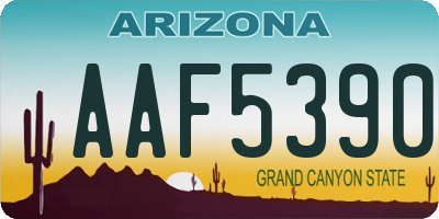 AZ license plate AAF5390