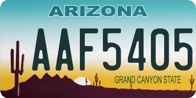 AZ license plate AAF5405