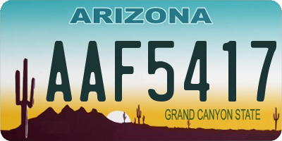 AZ license plate AAF5417