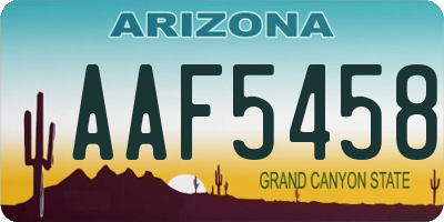 AZ license plate AAF5458