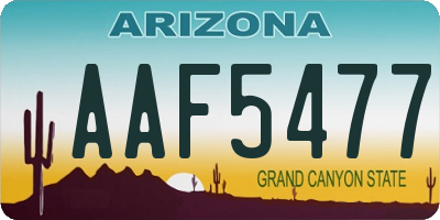 AZ license plate AAF5477