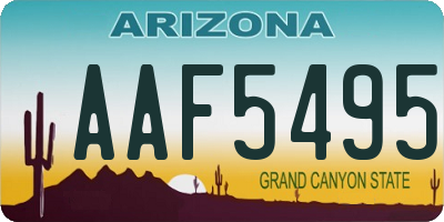 AZ license plate AAF5495