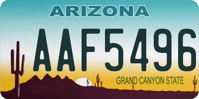 AZ license plate AAF5496