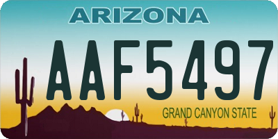 AZ license plate AAF5497