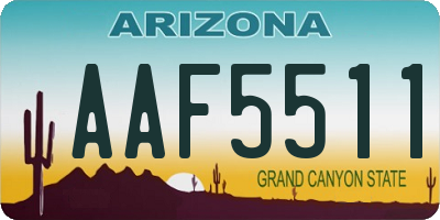 AZ license plate AAF5511