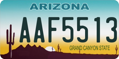 AZ license plate AAF5513