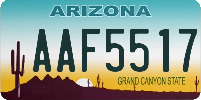 AZ license plate AAF5517