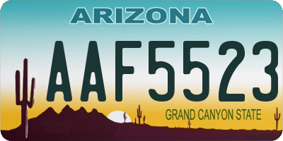 AZ license plate AAF5523