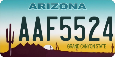 AZ license plate AAF5524