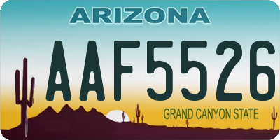 AZ license plate AAF5526