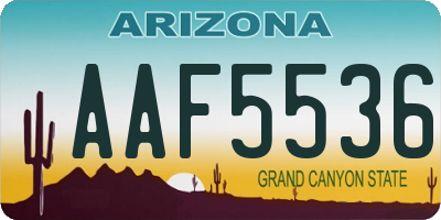 AZ license plate AAF5536