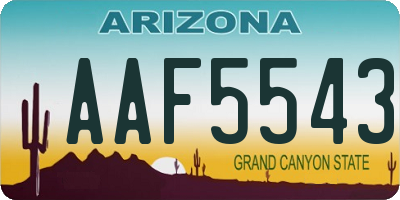 AZ license plate AAF5543