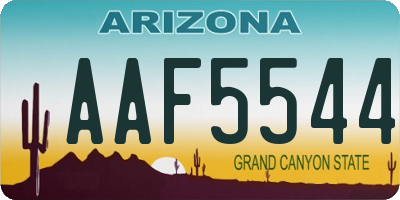 AZ license plate AAF5544