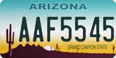 AZ license plate AAF5545