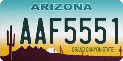 AZ license plate AAF5551