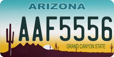 AZ license plate AAF5556