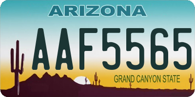 AZ license plate AAF5565