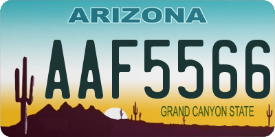 AZ license plate AAF5566