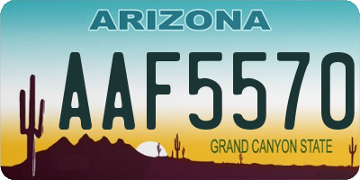 AZ license plate AAF5570