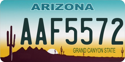 AZ license plate AAF5572