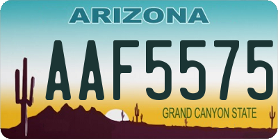 AZ license plate AAF5575