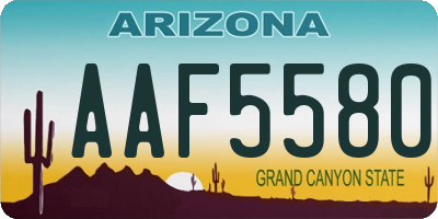 AZ license plate AAF5580