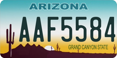 AZ license plate AAF5584