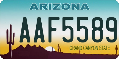 AZ license plate AAF5589