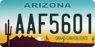 AZ license plate AAF5601