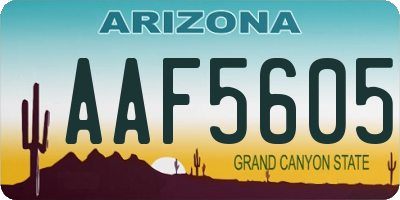 AZ license plate AAF5605