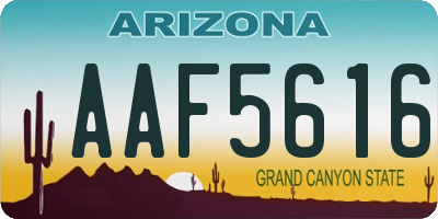 AZ license plate AAF5616