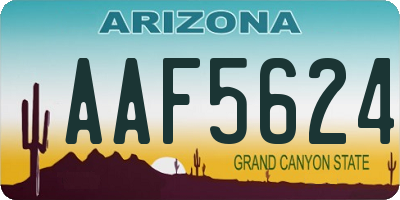 AZ license plate AAF5624