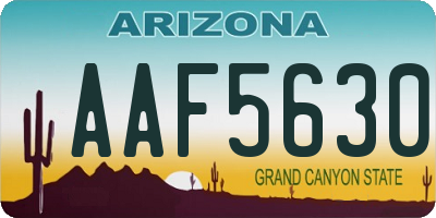 AZ license plate AAF5630