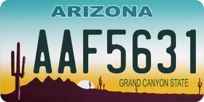 AZ license plate AAF5631