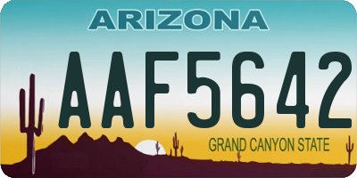 AZ license plate AAF5642