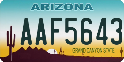 AZ license plate AAF5643