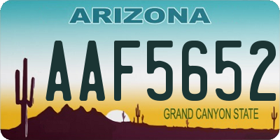 AZ license plate AAF5652