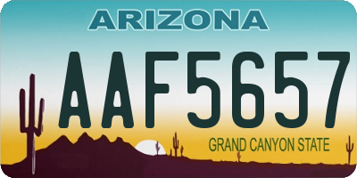 AZ license plate AAF5657