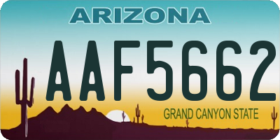 AZ license plate AAF5662